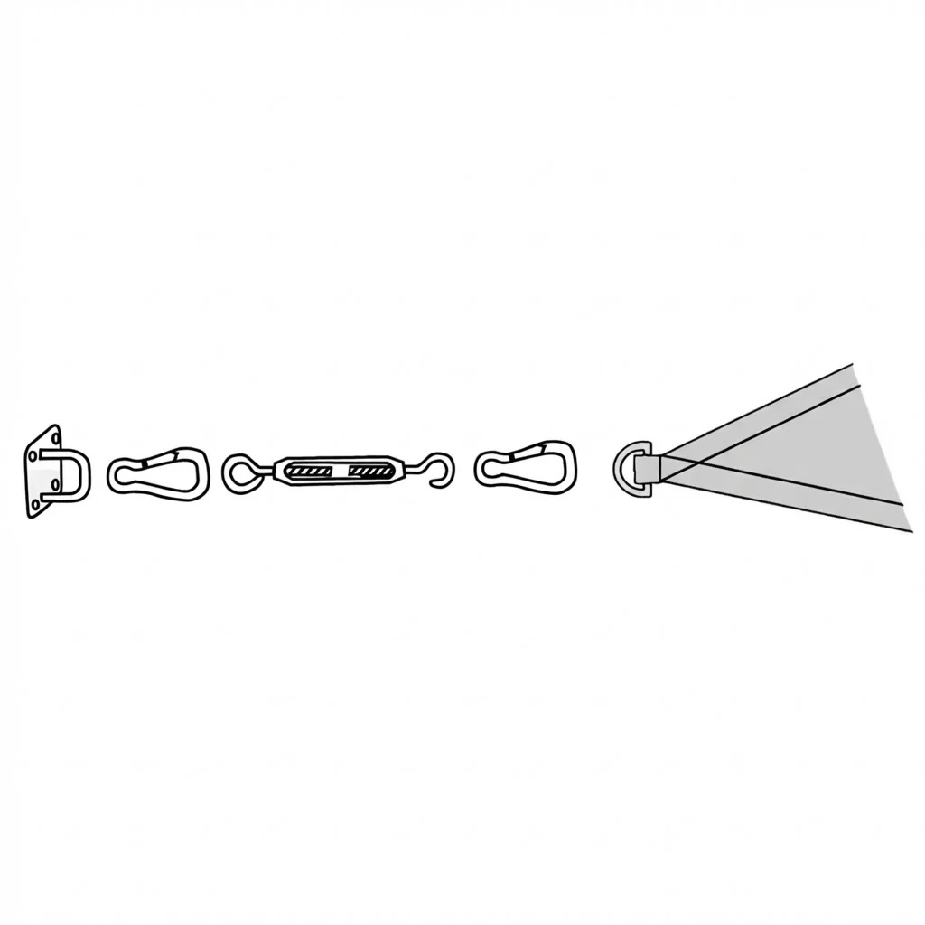 Rectangle/Square Shade Sail Fixing Kit - Galvanised Steel - 4 corners - Image 4
