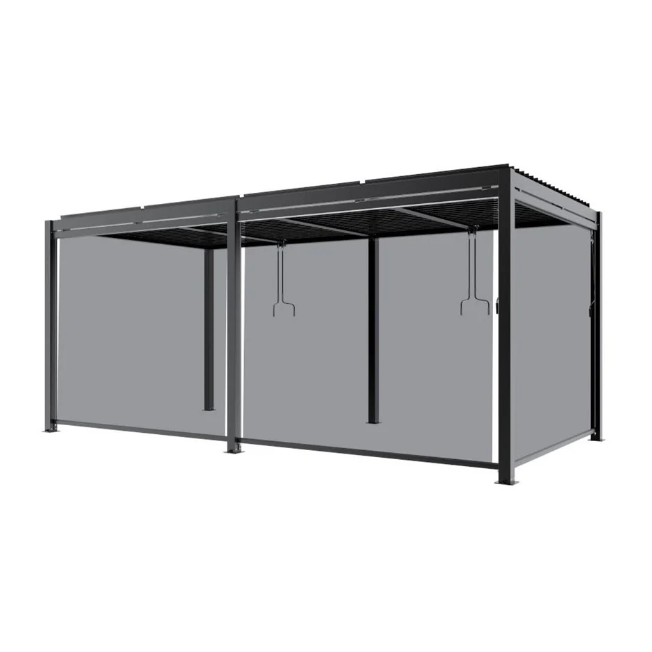 Set of 6 - Charcoal Dropdown Side Shades for 6x3m Deluxe Pergola - Image 3