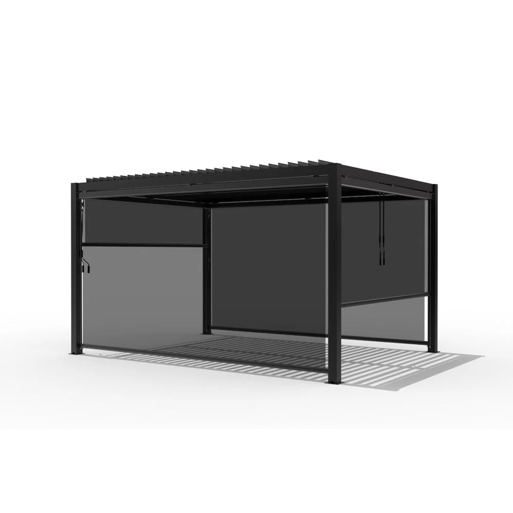 Single Charcoal Dropdown Side Shade for 3x4m Deluxe Pergola - Image 3
