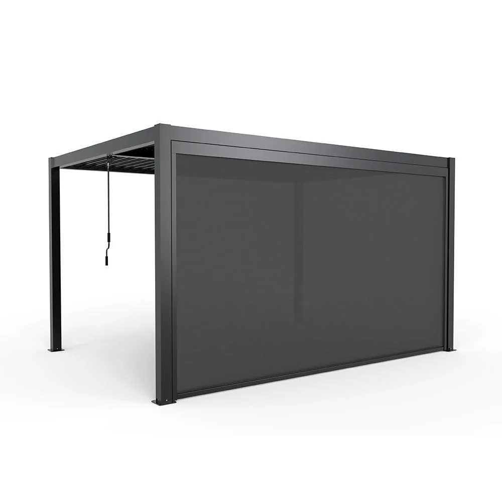 Single Charcoal Pulldown Side Shade for 3x4m Deluxe Pergola - Image 3