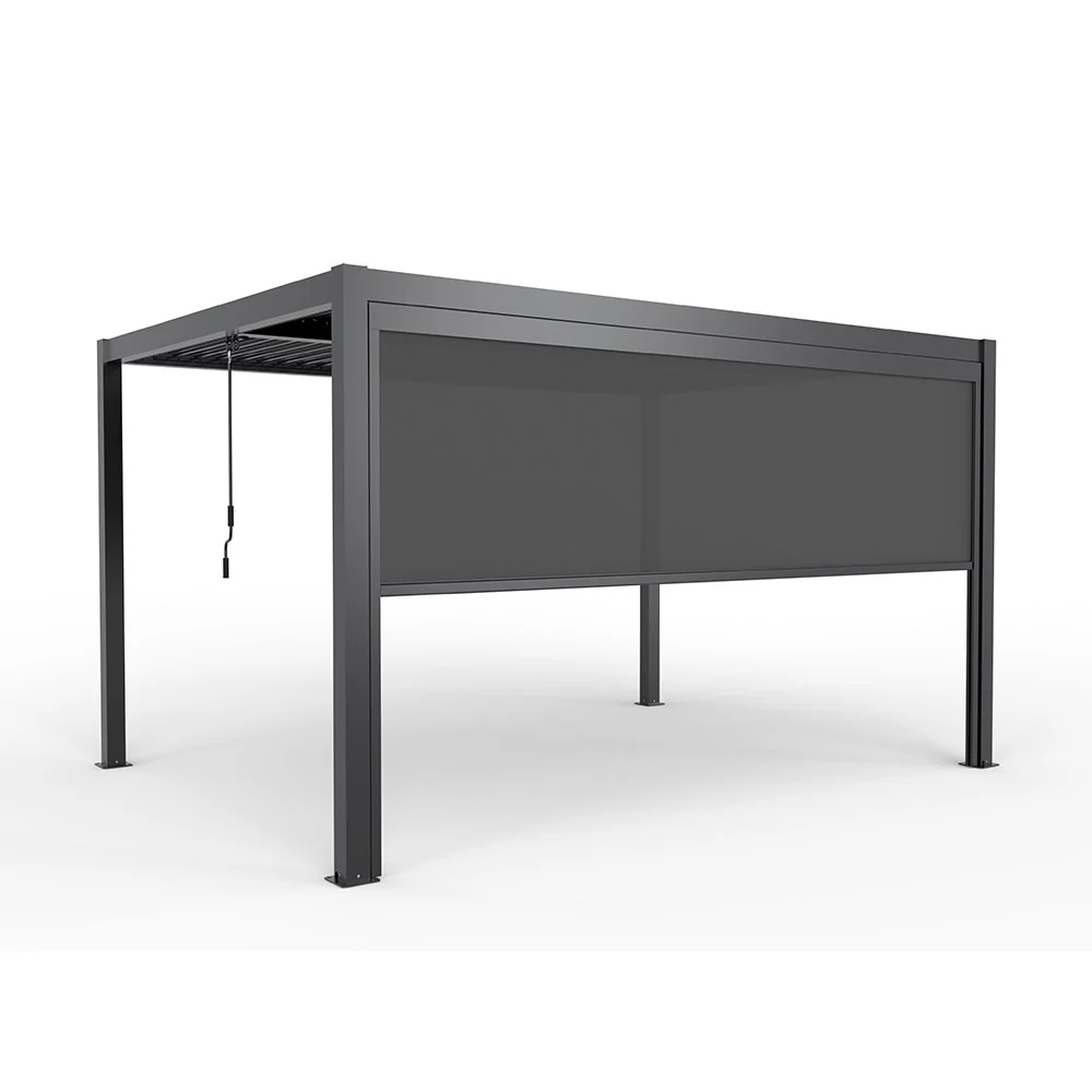 Single Charcoal Pulldown Side Shade for 3x4m Deluxe Pergola - Image 4