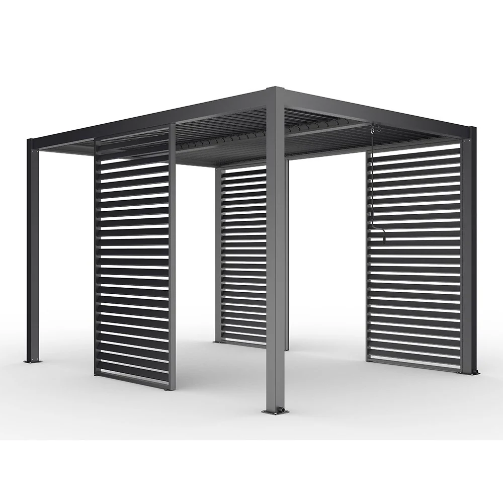 Single Pergola Fixed Louvre Wall Panel For 4m Side By Primrose Living - Image 9