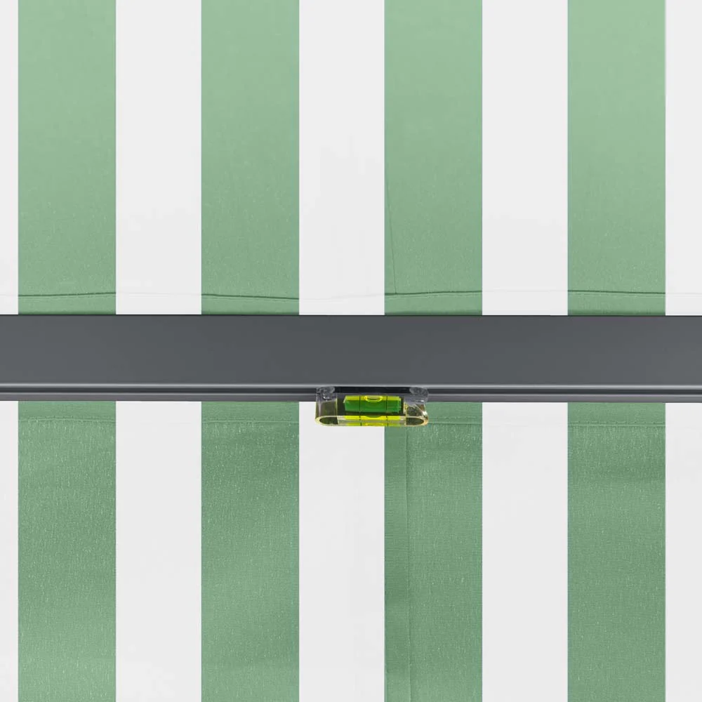 4m Standard Manual Green and White Awning (Charcoal Cassette) - Image 7