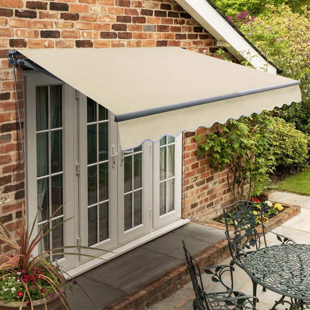 3m Standard Manual Ivory Awning (Charcoal Cassette)