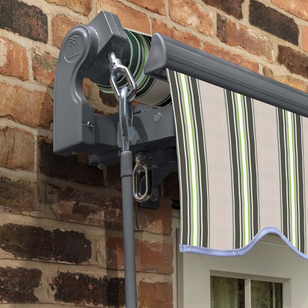 3m Standard Manual Multistripe Awning (Charcoal Cassette) - Image 4