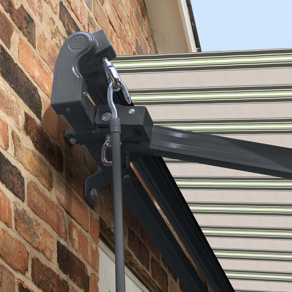 3m Standard Manual Multistripe Awning (Charcoal Cassette) - Image 5