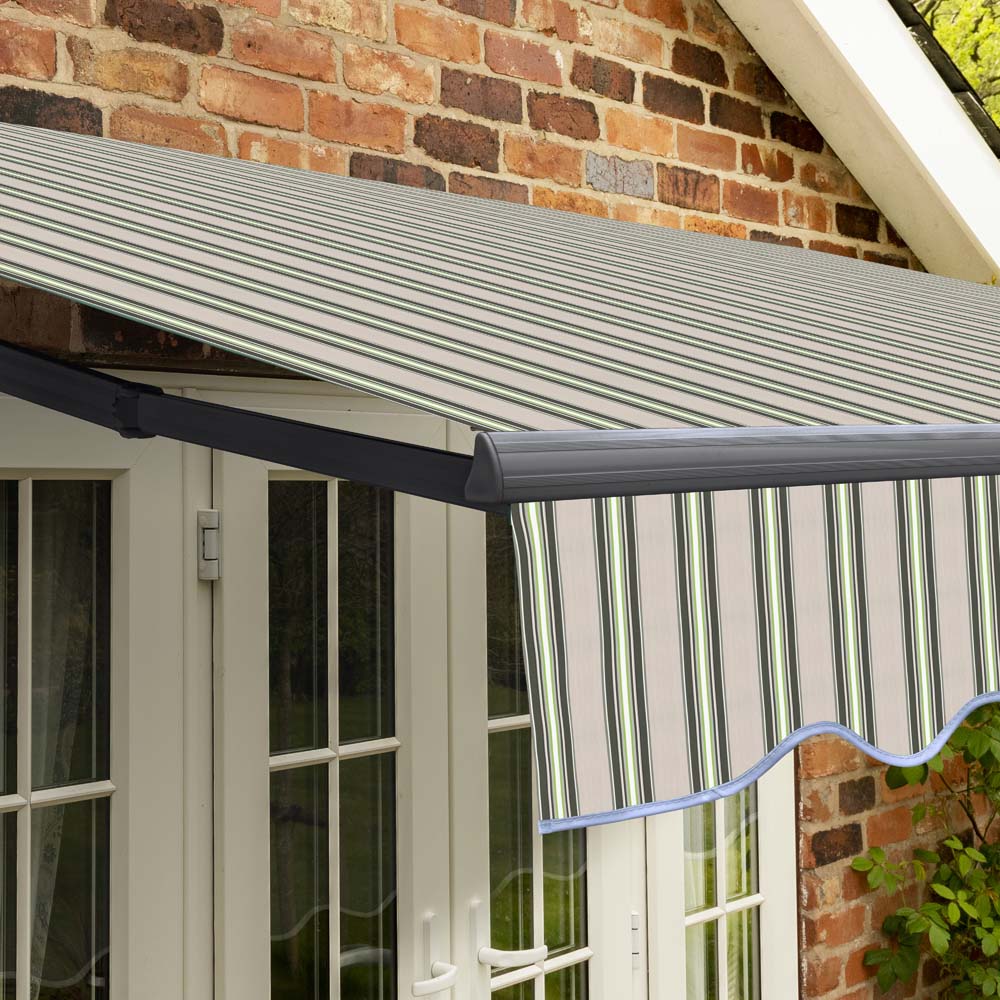 4m Standard Manual Multistripe Awning (Charcoal Cassette) - Image 6