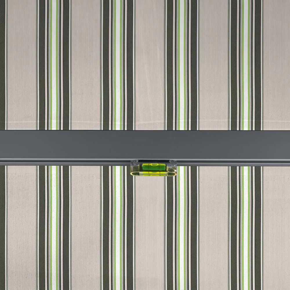 4m Standard Manual Multistripe Awning (Charcoal Cassette) - Image 7