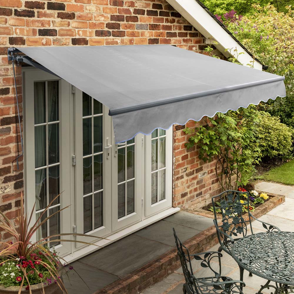 3m Standard Manual Silver Awning (Charcoal Cassette)