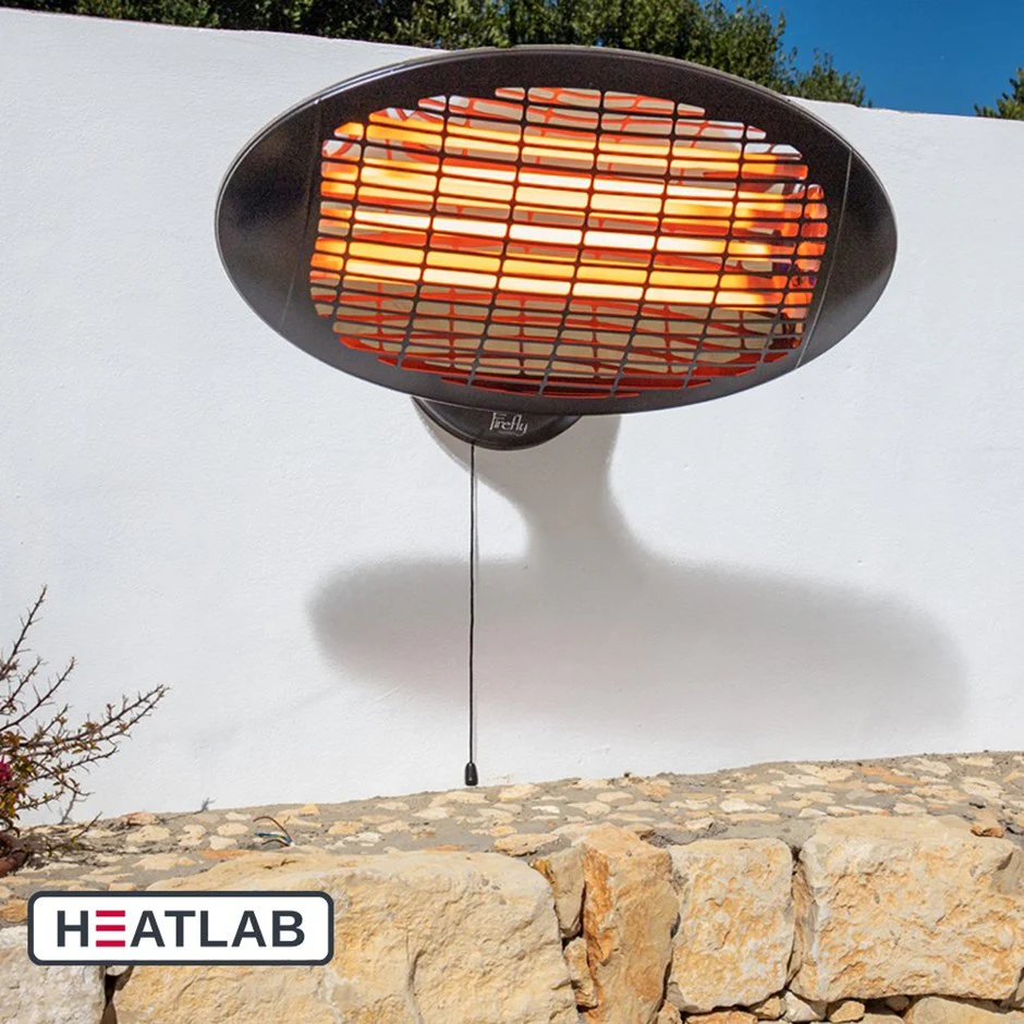 Wall Mounted Quartz Bulb Electric Heater in Black | Heatlab® - Image 3